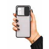 Xiaomi Mi 10T Pro 5G ile uyumlu Kılıf Slayt Sürgülü Arkası Buzlu Lensi Kapak - Siyah