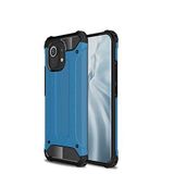 Xiaomi Mi 11 ile uyumlu Çİft Katman Koruyucu Crash Military Tank Kılıf - Mavi