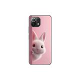 Xiaomi Mi 11 Lite Uyumlu Şeffaf Kılıf 5 Peluş Tavşan Tasarımlı