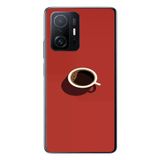 Xiaomi Mi 11 T-11 T Pro Uyumlu Sade Kahve Kupası Baskılı Silikon Kılıf