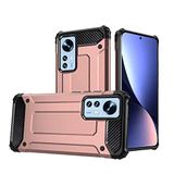 Xiaomi Mi 12 ile uyumlu Çİft Katman Koruyucu Crash Military Tank Kılıf - Rose Gold
