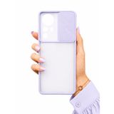 Xiaomi Mi 12 ile uyumlu Kılıf Slayt Sürgülü Arkası Buzlu Lensi Kapak - Lila