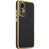 Xiaomi Mi 12 Lite Kılıf Kamera Korumalı Altın Kenar Tasarım Silikon