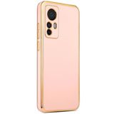 Xiaomi Mi 12t Kılıf Kamera Korumalı Altın Kenar Tasarım Silikon