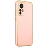 Xiaomi Mi 12t Pro Kılıf Kamera Korumalı Altın Kenar Tasarım Silikon