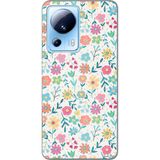 Xiaomi Mi 13 Lite Uyumlu Dekoratif Çiçekler Baskılı Silikon Kılıf