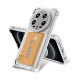 Xiaomi Mi 14 Ultra Uyumlu Kılıf Airbag Tasarımlı Şeffaf Kartlıklı G-Kart Kapak