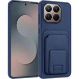 Xiaomi Mi 15T Pro Uyumlu Kılıf Zebana Flexstand Kartlıklı Silikon Kılıf Lacivert