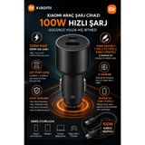 Xiaomi Mi 1A1C 100Watt Hızlı USB-C PD Araç Şarj Cihazı Çift Çıkışlı Çakmaklık Adaptörü 5A E-Marker Kablolu 1Metre
