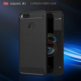 Xiaomi Mi A1 Kilif Karbon Fiber Silikon Kapak Kilif + Nano Cam