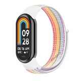 Xiaomi Mi Band 8 İle Uyumlu Hasır Nylon Akıllı Bileklik Kordon - Saat Kordonu Rainbow