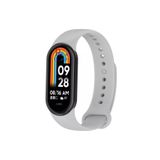 Xiaomi Mi Band 8 ile Uyumlu Spor Silikon Kordon Akıllı Saat Bileklik Kordonu Gri