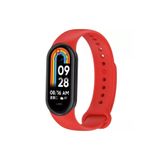 Xiaomi Mi Band 8 ile Uyumlu Spor Silikon Kordon Akıllı Saat Bileklik Kordonu Kırmızı