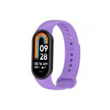 Xiaomi Mi Band 8 ile Uyumlu Spor Silikon Kordon Akıllı Saat Bileklik Kordonu Mor