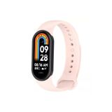 Xiaomi Mi Band 8 ile Uyumlu Spor Silikon Kordon Akıllı Saat Bileklik Kordonu Pembe