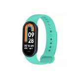 Xiaomi Mi Band 8 ile Uyumlu Spor Silikon Kordon Akıllı Saat Bileklik Kordonu Turkuaz