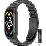 Xiaomi Mi Band 8/ Mi Band 9 Uyumlu Ayarlabilir Paslanmaz Çelik Akıllı Saat Kordonu - Mi Band 8 / 9 - Siyah
