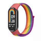 Xiaomi Mi Band 9 İle Uyumlu Hasır Nylon Akıllı Bileklik Kordon - Saat Kordonu Gökkuşağı