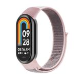 Xiaomi Mi Band 9 İle Uyumlu Hasır Nylon Akıllı Bileklik Kordon - Saat Kordonu Pudra