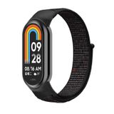 Xiaomi Mi Band 9 İle Uyumlu Hasır Nylon Akıllı Bileklik Kordon - Saat Kordonu Siyah Beyaz