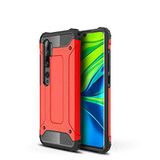 Xiaomi Mi Note 10 ile uyumlu Çİft Katman Koruyucu Crash Military Tank Kılıf - Kırmızı
