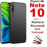 Xiaomi Mi Note 10 Kamera Korumali Mat Soft Kalite Silikon Kilif