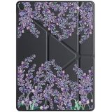 Xiaomi Mi Pad 5 11.0" ile Uyumlu Kalem Bölmeli Tri Folding Tablet Kılıfı, Lavanta Desenli, Siyah lavanta-tablet-1111-zz