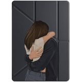 Xiaomi Mi Pad 5 11.0" ile Uyumlu Kalem Bölmeli Uyku Modlu Tri Folding Tablet Kılıfı, Siyah cokasigim-tablet-1111-zz