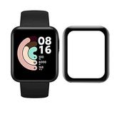Xiaomi Mi Watch Lite Uyumlu Akıllı Saat için Tam Kaplayan PMMA Ekran Koruyucu Cam (Siyah, Xiaomi Mi Watch Lite)