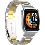Xiaomi Mi Watch Lite Uyumlu Baklalı Paslanmaz Çelik Klipsli Kordon ve Kasa Koruyucu - Gümüş - Gold