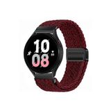 Xiaomi Mi Watch S1-Mi Watch S1 Active Uyumlu Flexi Hasır Magnet Kordon 22 mm(Güçlü Mıknatıs) Koyu Kırmızı