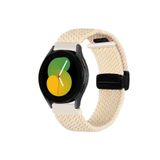 Xiaomi Mi Watch S1-Mi Watch S1 Active Uyumlu Flexi Hasır Magnet Kordon 22 mm(Güçlü Mıknatıs) Krem