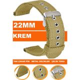 xiaomi mi watch s1-s2 yuvarlak kasa uyumlu 22mm nato kumaş tekstil saat kordonu kayışı f32t-c - Krem