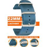 xiaomi mi watch s1-s2 yuvarlak kasa uyumlu 22mm premıum nato kumaş tekstil saat kordonu kayışı f39clds-l - Lacivert