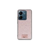 Xiaomi Poco C65 Kılıf Bright Zarif Boncuk İşlemeli Tasarım Simli Kapak Pembe