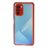 Xiaomi Poco F3 Kılıf Miami Şeffaf Silikon - Kırmızı-(5796)