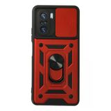 Xiaomi Poco F3 Kılıf Pars Lens Yüzüklü Silikon - Kırmızı-(5796)