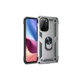 Xiaomi Poco F3 Kılıf Sofya Yüzüklü Silikon Kapak - Gümüş-(5796)