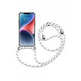 Xiaomi Poco F5 Pro Boyun Askılı Şeffaf Tank Kılıf Siyah-Beyaz