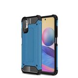 Xiaomi Poco M3 Pro ile uyumlu Çİft Katman Koruyucu Crash Military Tank Kılıf - Mavi