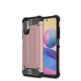 Xiaomi Poco M3 Pro ile uyumlu Çİft Katman Koruyucu Crash Military Tank Kılıf - Rose Gold