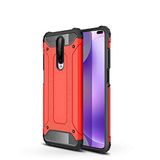 Xiaomi Poco X2 ile uyumlu Çİft Katman Koruyucu Crash Military Tank Kılıf - Kırmızı