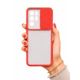 Xiaomi Poco X3 GT ile uyumlu Kılıf Slayt Sürgülü Arkası Buzlu Lensi Kapak - Kırmızı