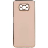 Xiaomi Poco X3 Kılıf Parlak Kenarlı Altın Işlemeli Kamera Korumalı Kapak Bark