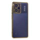 Xiaomi Poco X5 Pro 5G Kılıf Lensli Silikon - Gold-(5796)