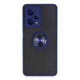 Xiaomi Poco X5 Pro 5G Kılıf Montreal Yüzüklü Silikon Kapak - Lacivert