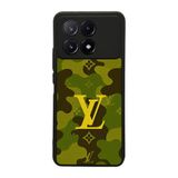 Xiaomi Poco X6 Pro ile Uyumlu LouisVuitton Desenli Siyah Kılıf, Yumuşak Silikon, Koruyucu, Şok Emici Kapak