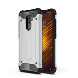 Xiaomi Pocophone F1 ile uyumlu Çİft Katman Koruyucu Crash Military Tank Kılıf - Gri