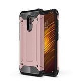 Xiaomi Pocophone F1 ile uyumlu Çİft Katman Koruyucu Crash Military Tank Kılıf - Rose Gold