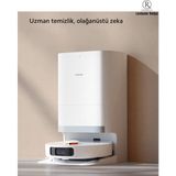 Xiaomi Premium Robot Süpürge - 6000 Pa Emiş Gücü, Akıllı Navigasyon ve Otomatik Çöp Boşaltma ile Derin Temizlik, Onerous Lambader Hediye - Beyaz